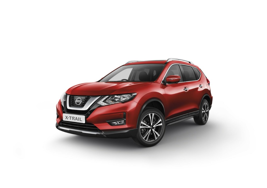 The Nissan X-Trail in palatial red.